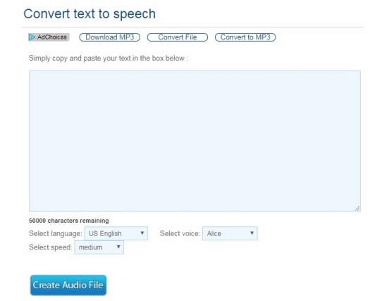 Convert text to speech